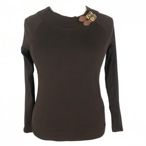 Ralph Lauren Women Brown Long Sleeve Knit Shirt XL